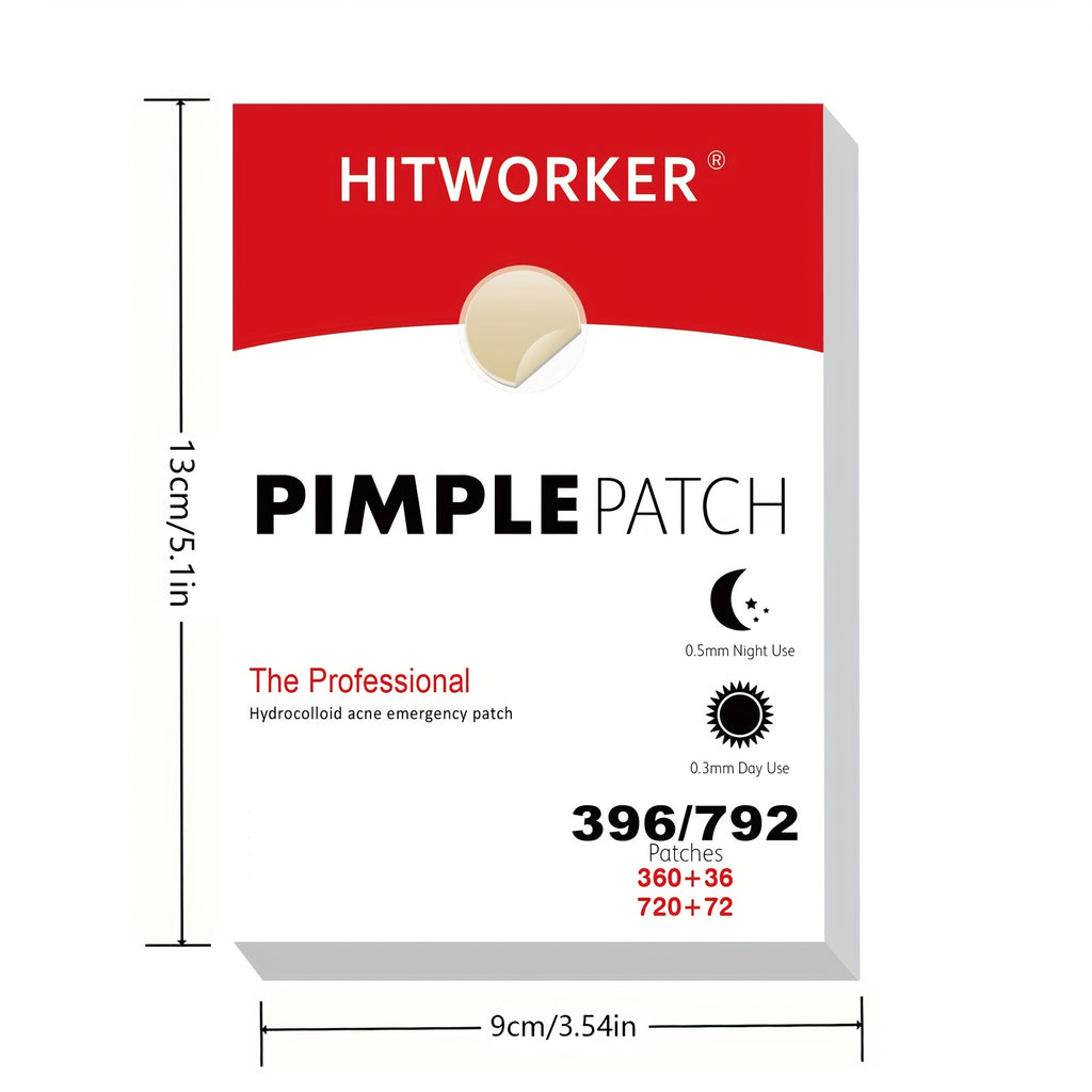 XXXL Hydrocolloid Pickel-Patch Set (396 Stück) – Tag & Nacht Pickelauflagen für alle Hauttypen, Duftfrei